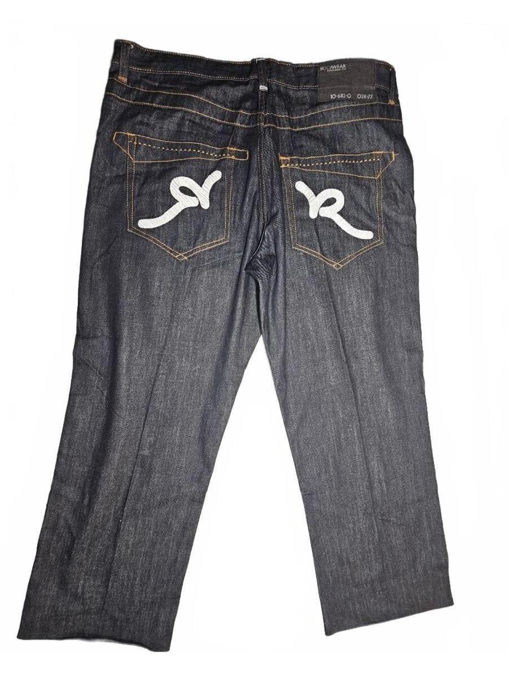 Rocawear Mens 42 Baggy Y2K Hip Hop Dark Wash Jeans